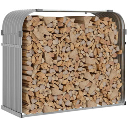 vidaXL Grey Galvanised Steel Firewood Log Holder 100 x 120 x 45cm - Wilko - thumbnail 3
