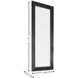 Julian Bowen Palais Black Baroque-Inspired Wooden Lean To Dressing Mirror 170 x 70cm - Size: 170 x 70 x 6cm - Wilko - thumbnail 7