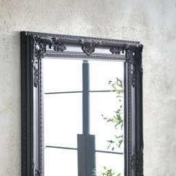 Julian Bowen Palais Black Baroque-Inspired Wooden Lean To Dressing Mirror 170 x 70cm - Size: 170 x 70 x 6cm - Wilko - thumbnail 5