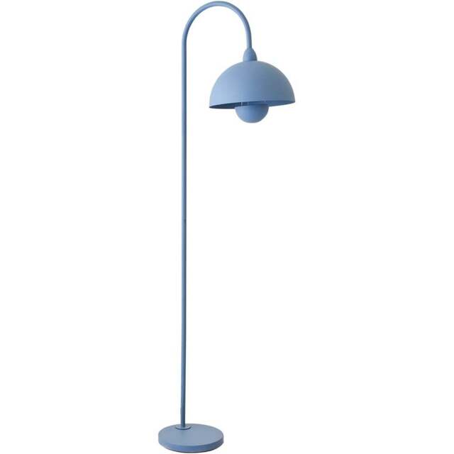 ValueLights Tilly Pastel Sky Blue Arched Dome Shade Metal LED Floor Lamp - Size: 160 x 45.5 x 30cm - Wilko