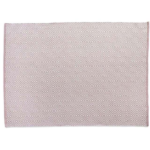 Hug Rug Rose Woven Diamond Rug 120 x 170cm - Pink - Wilko - image 1