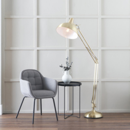 Pacific Lifestyle Alonzo Brass Metal Floor Lamp - Gold - Wilko - thumbnail 3