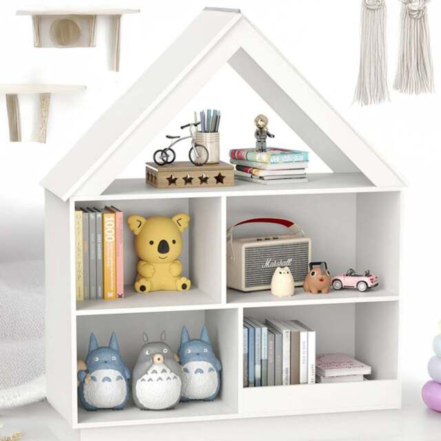 Costway 5 Shelf White Kids Wooden Dollhouse Bookshelf - Size: 88 x 34 x 108cm - Wilko - image 1