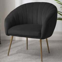 Artemis Home Helena Black Velvet Accent Chair - Size: Single - Wilko - thumbnail 1