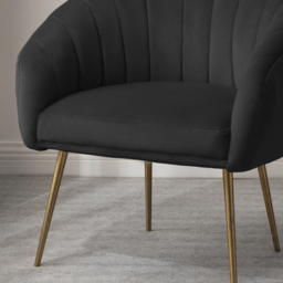 Artemis Home Helena Black Velvet Accent Chair - Size: Single - Wilko - thumbnail 3
