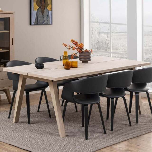 Florence A Line White Oak Rectangular Dining Table - Furniture To Go - Wilko - image 1