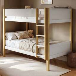Flair Mateo White Ribbed Detachable Bunk Bed - Size: Single - Wilko - thumbnail 1