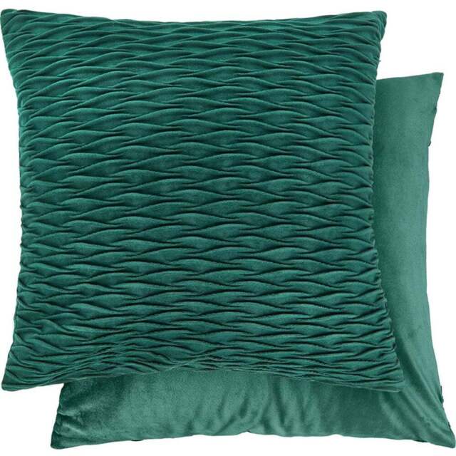 Serene Millie Emerald Green Soft Velvet Cushion Cover - Size: 43 x 43cm - Wilko - image 1