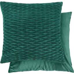 Serene Millie Emerald Green Soft Velvet Cushion Cover - Size: 43 x 43cm - Wilko