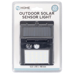 My Home Outdoor Solar Sensor Light - Size: 9 x 12 x 4cm - Black - Wilko