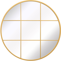 MirrorOutlet The Circulus Gold Metal Round Window Garden Wall Mirror 100 x 100cm - Size: 100 x 100 x 3cm - Wilko - thumbnail 1