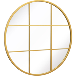 MirrorOutlet The Circulus Gold Metal Round Window Garden Wall Mirror 100 x 100cm - Size: 100 x 100 x 3cm - Wilko - thumbnail 4