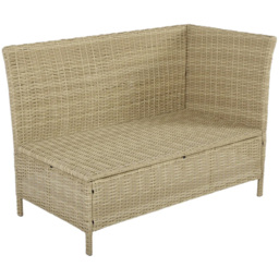HGD Alia 6 Seater Natural and White Rattan Garden Corner Dining Sofa Set with Glass Table - Wilko - thumbnail 5