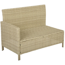 HGD Alia 6 Seater Natural and White Rattan Garden Corner Dining Sofa Set with Glass Table - Wilko - thumbnail 6