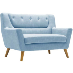 Lambeth 2 Seater Medium Duck Egg Blue Fabric Sofa - Birlea - Wilko - thumbnail 3