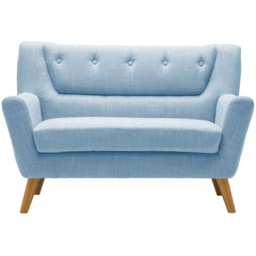 Lambeth 2 Seater Medium Duck Egg Blue Fabric Sofa - Birlea - Wilko - thumbnail 4