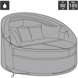 Charles Bentley Black Rattan Day Bed Cover - Size: W185 x H55-90cm - Wilko - thumbnail 6