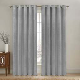 Velosso Winchester Grey Pinsonic Blackout Curtain 168 x 182cm - Size: W 168 x D 182cm - Wilko