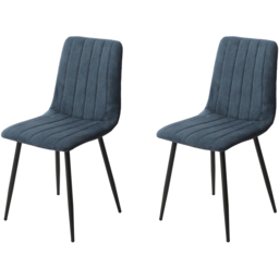 Core Products Aspen Set of 2 Blue and Black Straight Stitch Cord Dining Chair - Wilko - thumbnail 5