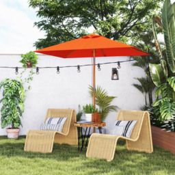 Outsunny Orange Tilt Wooden Garden Parasol 2m - Size: 235 x 200 x 150cm - Wilko - thumbnail 5