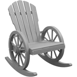 Outsunny Grey Adirondack Garden Rocking Chair - Size: 92 x 68 x 88cm - Wilko - thumbnail 3