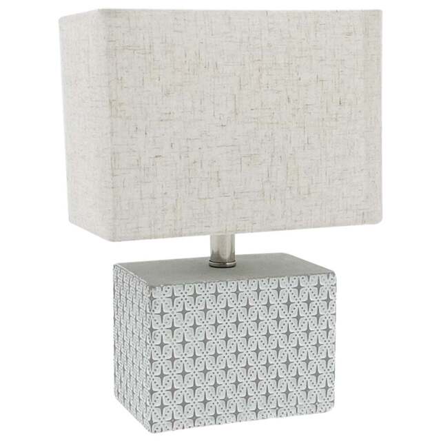 Acacia Home White Shade Grey Ceramic Table Lamp - Size: 20 x 15 x 10cm - Wilko - image 1