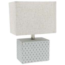 Acacia Home White Shade Grey Ceramic Table Lamp - Size: 20 x 15 x 10cm - Wilko