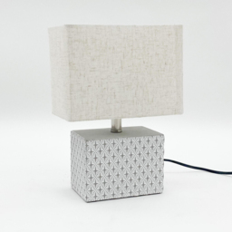 Acacia Home White Shade Grey Ceramic Table Lamp - Size: 20 x 15 x 10cm - Wilko - thumbnail 4