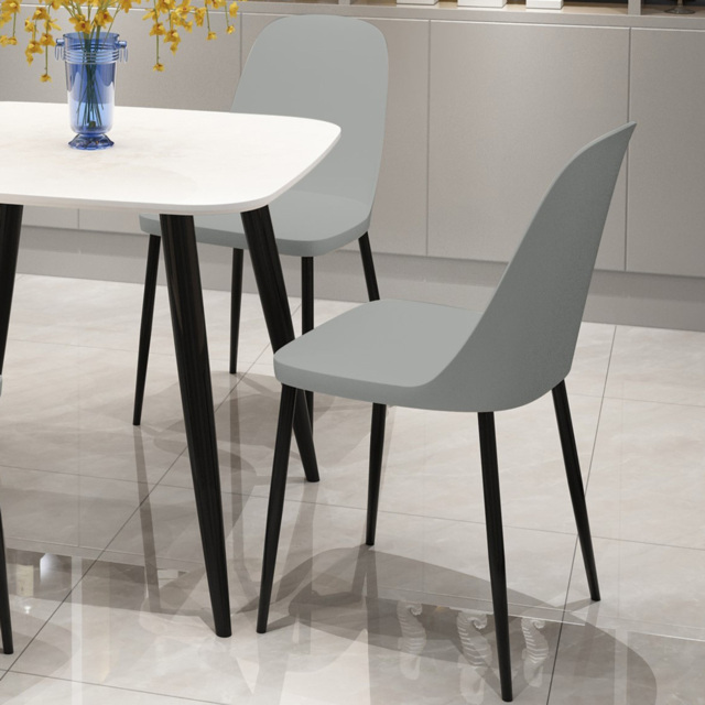 Core Products Aspen Duo Set of 2 Light Grey and Black Dining Chairs - Wilko - image 1