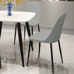 Core Products Aspen Duo Set of 2 Light Grey and Black Dining Chairs - Wilko