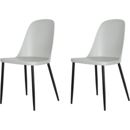 Core Products Aspen Duo Set of 2 Light Grey and Black Dining Chairs - Wilko - thumbnail 3