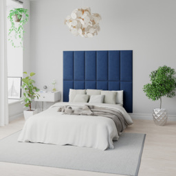 Aspire EasyMount Navy Plush Velvet Upholstered Wall Mounted Headboard Panels 8 Pack - Blue - Aspire Beds - Wilko - thumbnail 5