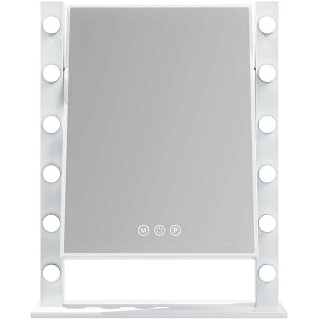 Jack Stonehouse White Mae Hollywood Vanity Mirror with 12 LED Bulb - Size: 55 x 44cm - Wilko - image 1