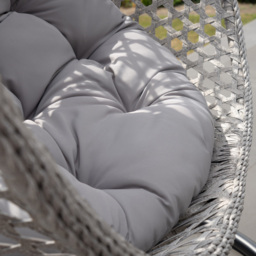 Artemis Home Abingdon Single Light Grey Rattan Effect Hanging Egg Pod Chair - Size: 1 Seater - Wilko - thumbnail 4