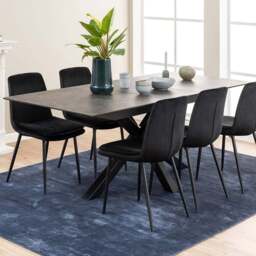 Florence Heaven Ceramic 8 Seater Extendable Dining Table Black - Furniture To Go - Wilko