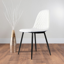Furniturebox Solara Set of 2 White and Black Faux Leather Dining Chair - Wilko - thumbnail 5