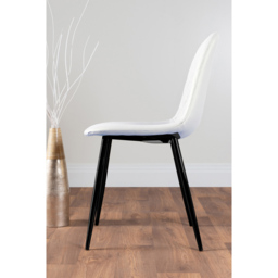 Furniturebox Solara Set of 2 White and Black Faux Leather Dining Chair - Wilko - thumbnail 4