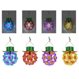 Hanging Solar Floral Ball - Multicolour - Wilko