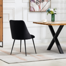 Artemis Home Morandi Set of 2 Black Velvet Dining Chair - Wilko - thumbnail 4
