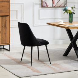 Artemis Home Morandi Set of 2 Black Velvet Dining Chair - Wilko - thumbnail 6