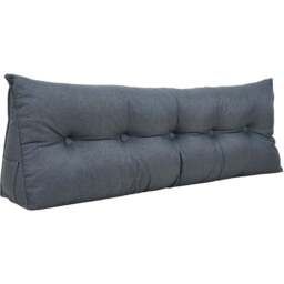 Living and Home Dark Grey Washable Wedge Headboard Pillow with Side Pocket 50 x 180cm - Size: 50 x 180 x 20cm - Wilko - thumbnail 1
