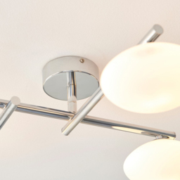 Merano Oristano Semi Flush Chrome Plate 4 Light Semi Flush Ceiling Light - Size: 64 x 66 x 0.1cm - Silver - Wilko - thumbnail 5