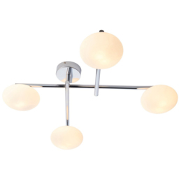 Merano Oristano Semi Flush Chrome Plate 4 Light Semi Flush Ceiling Light - Size: 64 x 66 x 0.1cm - Silver - Wilko - thumbnail 4
