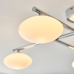 Merano Oristano Semi Flush Chrome Plate 4 Light Semi Flush Ceiling Light - Size: 64 x 66 x 0.1cm - Silver - Wilko - thumbnail 6