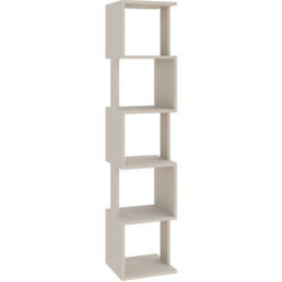Decortie Piri 5 Shelf Sandstone Asymmetrical Bookcase - Cream - Wilko - thumbnail 3