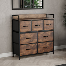 Vida Designs Chorley 7 Drawer Rustic Brown Fabric Chest of Drawer - Wilko - thumbnail 4