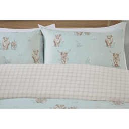 Highland Cows Duvet Set - Blue/Double - Divante - Wilko - thumbnail 4