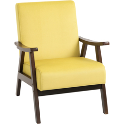 Portland Champagne Velvet Solid Wood Frame Armchair - Size: Single - Yellow - Wilko - thumbnail 3
