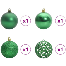 vidaXL Pre-Lit Warm White LED Multicolour Baubles White Artificial Christmas Tree with Stand 4.9ft - Wilko - thumbnail 7
