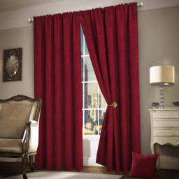 Intimates Plain Chenille Wine Tape Top Curtains 168 x 183cm - Size: W 168 x D 183cm - Cream - Wilko - thumbnail 1